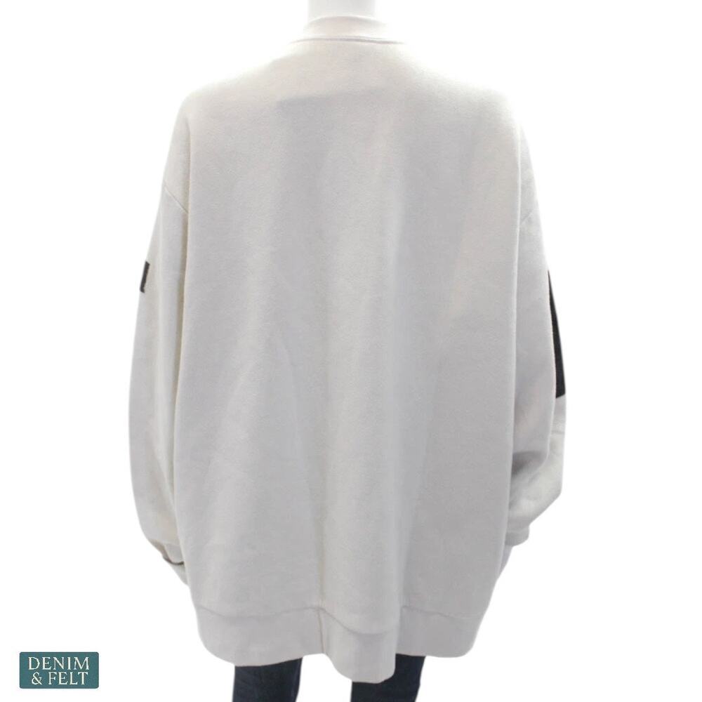 Alo Yoga Men’s Traverse Mixed Media Pullover Bone/Black Crewneck Sweatshirt 2XL - Picture 4 of 10